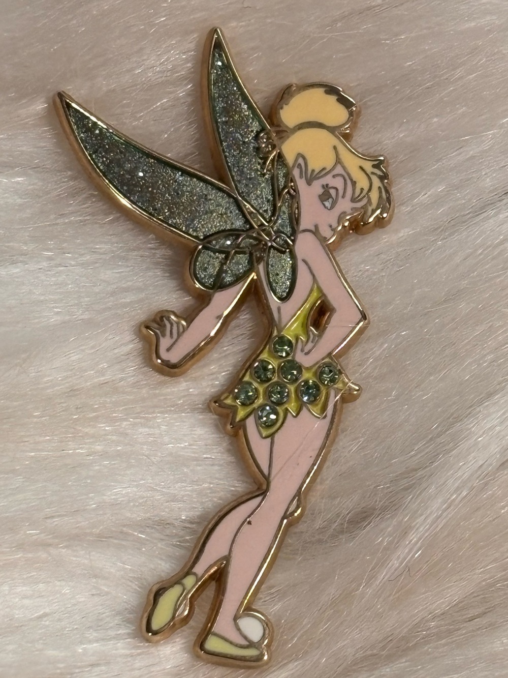 Tinkerbell Disney Pin with Rhinestone Skirt 2008 Trading Pin